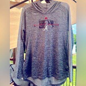 ⚾️ Woman’s XL Atlanta Braves Lightweight Hooded Gray Long Sleeve Shirt